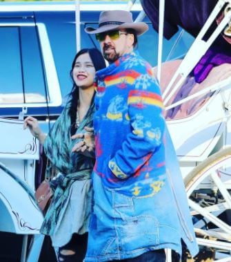 Riko Shibata with her husband Nicolas Cage.